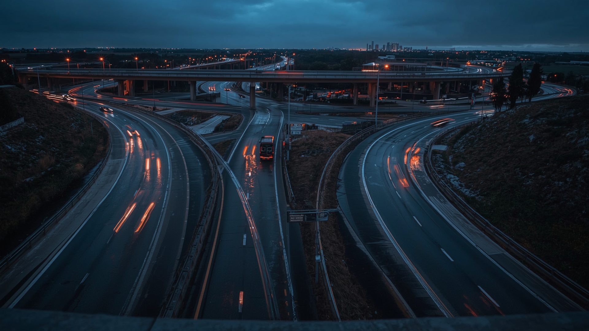 Aerial view of highway interchange illustrating internal linking strategy site architecture